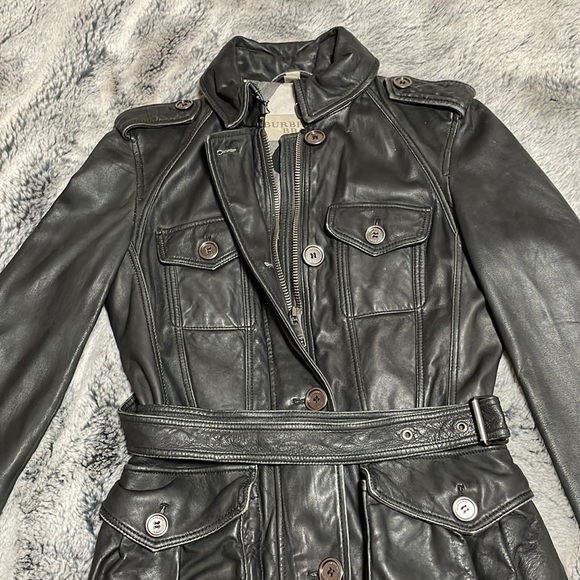 Burberry Black Leather Coat - Picture 11 of 14